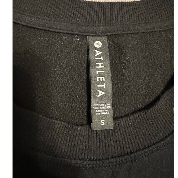 Athleta Crewneck Sweatshirt Tunic Size Small Black Soft Pullover Athleisure - Picture 4 of 6